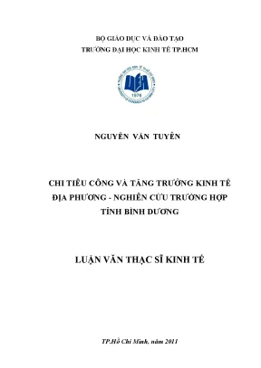 Luận văn chỉ tiêu công và tăng trưởng kinh tế địa phương nghiên cứu trường hợp tỉnh bình dương