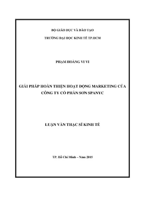 Luận văn giải pháp hoàn thiện hoạt động marketing của công ty cổ phần sơn spanyc