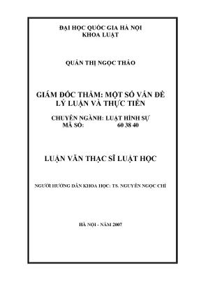 Giám đốc thẩm một số vấn đề lý luận và thực tiễn