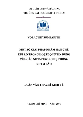 Luận văn một số giải pháp nhằm hạn chế rủi ro trong hoạt động tín dụng của các nhtm trong hệ thống nhtm lào