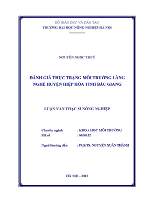 Đánh giá thực trạng môi trường làng nghề hiệp hòa tỉnh bắc giang