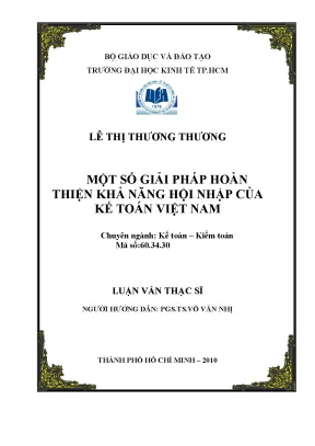 Luận văn một số giải pháp hoàn thiện khả năng hội nhập của kế toán việt nam