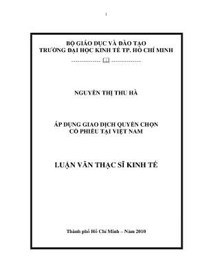 Luận văn áp dụng giao dịch quyền chọn cổ phiếu tại việt nam luận văn thạc sĩ