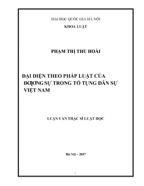 Đại diện theo pháp luật của đương sự trong tố tụng dân sự việt nam dân sự và tố tụng dân sự