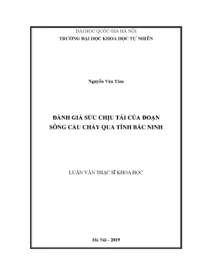 Luận văn thạc sĩ khoa học đánh giá sức chịu tải của đoạn sông cầu chảy qua tỉnh bắc ninh