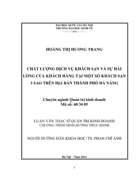 Luận văn thạc sĩ quản trị kinh doanh chất lượng dịch vụ khách sạn và sự hài lòng của khách hàng tại một số khách sạn 3 sao trên đại bàn thành phố đà nẵng