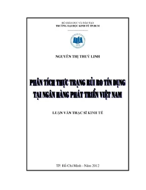 Luận văn phân tích thực trạng rủi ro tín dụng tại ngân hàng phát triển việt nam