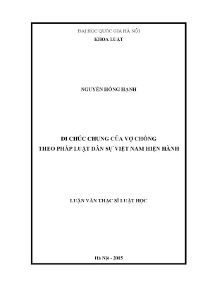Di chúc chung của vợ chồng theo pháp luật dân sự việt nam hiện hành