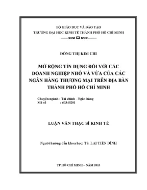 Luận văn mở rộng tín dụng đối với các doanh nghiệp nhỏ và vừa của các nhtm trên địa bàn tphcm