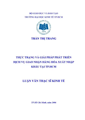 Luận văn thực trạng và giải pháp phát triển dịch vụ giao nhận hàng hóa xnk tại tp hcm
