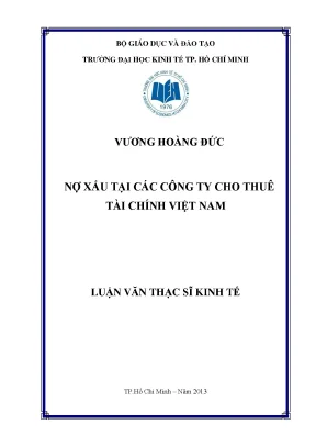 Luận văn nợ xấu tại các công ty cho thuê tài chính việt nam