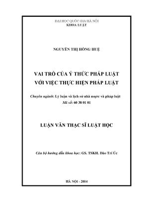 Vai trò của ý thức pháp luật với việc thực hiện pháp luật