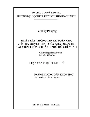 Luận văn thiết lập thông tin kế toán cho việc ra quyết định của nhà quản trị tại viễn thông tphcm