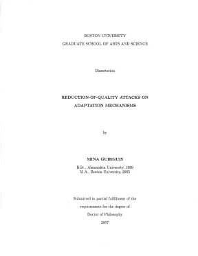 Luận án tiến sĩ reduction of quality attacks on adaptation mechanisms