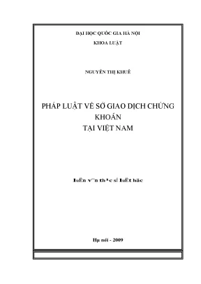 Pháp luật về sở giao dịch chứng khoán tại việt nam