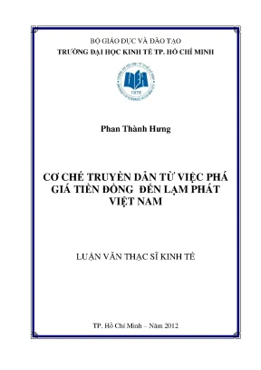 Luận văn cơ chế truyền dẫn từ việc giá tiền đồng đến lạm phát việt nam