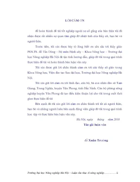 Điều tra thành phần và diễn biến một số bệnh nấm hại cà chua vụ thu đông xuân hè năm 2009 2010 tại yên phong bắc ninh và biện pháp phòng trừ