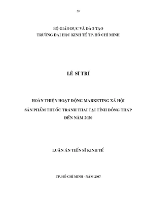 Luận văn hoàn thiện hoạt động marketing xã hội tại tỉnh đồng tháp đến năm 2020