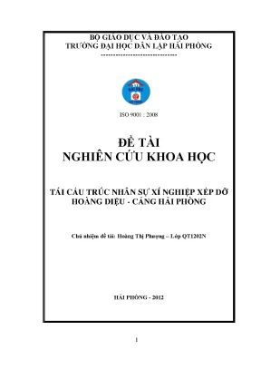 Nghiên cứu khoa học tái cấu trúc nhân sự xí nghiệp xếp dỡ hoàng diệu cảng hải phòng