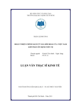 Luận văn hoàn thiện chính sách tỷ giá hối đoái của việt nam góp phần ổn định tiền tệ