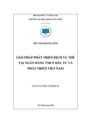 Luận văn giải pháp phát triển dịch vụ thẻ tại ngân hàng tmcp đầu tư và phát triển việt nam