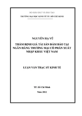 Luận văn thẩm định giá tài sản bảo đảm tại ngân hàng thương mại cổ phần xuất nhập khẩu việt nam