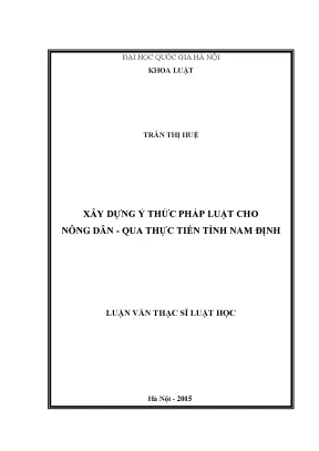 Xây dựng ý thức pháp luật cho nông dân qua thực tiễn tỉnh nam định