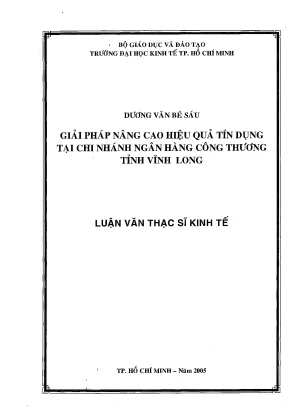 Luận văn giải pháp nâng cao hiệu quả tín dụng tại chi nhánh ngân hàng công thương tỉnh vĩnh long