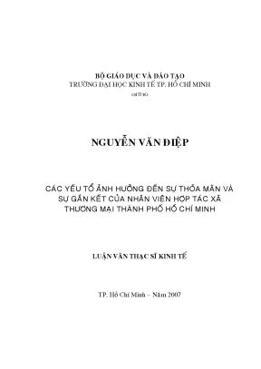 Luận văn các yếu tố ảnh hưởng đến sự thỏa mãn và sự gắn kết của nhân viên liên hiệp hợp tác xã thương mại thành phố hồ chí minh