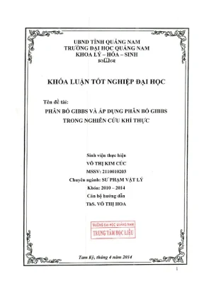 0668 phân bố gibbs và áp dụng phân bố gibbs trong nghiên cứu khí thực võ thị kim cúc luận văn đh quảng nam