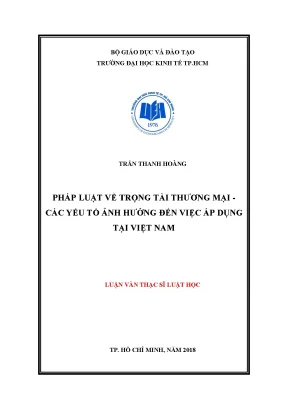 Luận văn pháp luật về trọng tài thương mại các yếu tố ảnh hưởng đến việc áp dụng tại việt nam