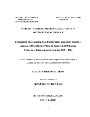 Luận văn comparison of accountin based bankruptcy prediction models of altman1968 ohlson1980 nad zmijewski1984 using vietnamese listed companies during 2008 2014