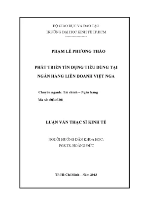Luận văn phát triển tín dụng tiêu dùng tại ngân hàng liên doanh việt nga
