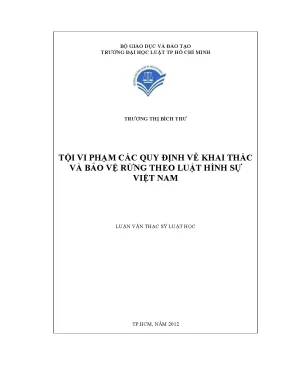 Tội vi phạm các quy định về khai thác và bảo vệ rừng theo luật hình sự việt nam