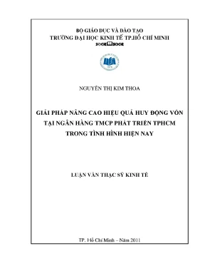 Luận văn giải pháp nâng cao hiệu quả huy động vốn tại ngân hàng tmcp phát triển tphcm trong tình hình hiện nay
