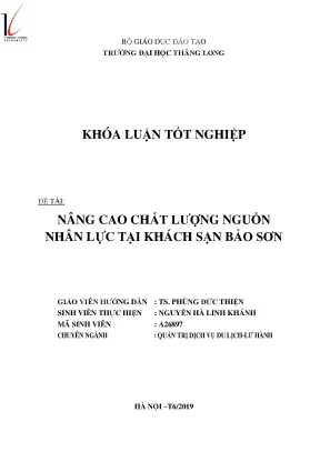 Nâng cao chất lương nguồn nhân lực tại khách sạn bảo sơn