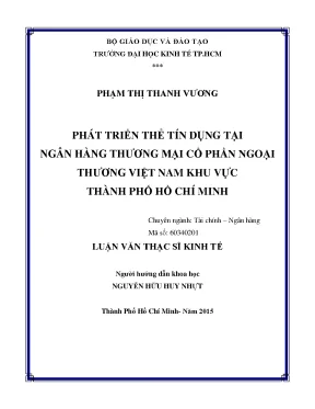 Luận văn phát triển thẻ tín dụng tại ngân hàng tmcp ngoại thương việt nam khu vực tphcm