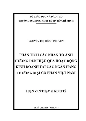 Luận văn phân tích các nhân tố ảnh hưởng đến hiệu quả hoạt động kinh doanh tại ngân hàng thương mại cổ phần việt nam