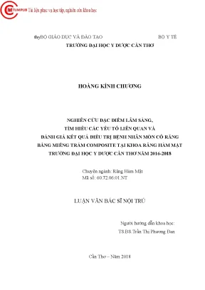 1553 nghiên cứu đặc điểm lâm sàng tìm hiểu các yếu tố liên quan và đánh giá kết quả điều trị bệnh nhân mòn cổ răng bằng miếng trám composite tại khoa răng