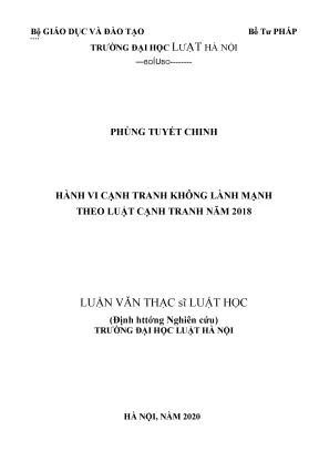 Hành vi cạnh tranh không lành mạnh theo luật cạnh tranh năm 2018