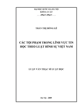 Các tội phạm trong lĩnh vực tin học theo luật hình sự việt nam