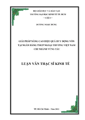 Luận văn giải pháp nâng cao hiệu quả chi nhánh vũng tàu