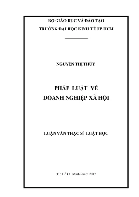 Luận văn pháp luật về doanh nghiệp xã hội