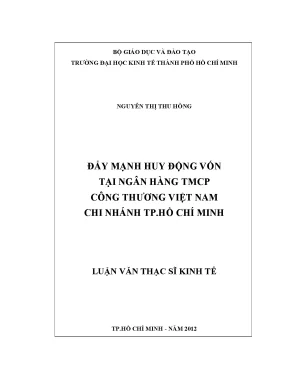 Luận văn đẩy mạnh huy động vốn tại ngân hàng tmcp công thương việt nam chi nhánh tphcm