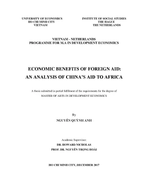 Luận văn economic benefits of foreign aid an analysis of chinas aid to africa