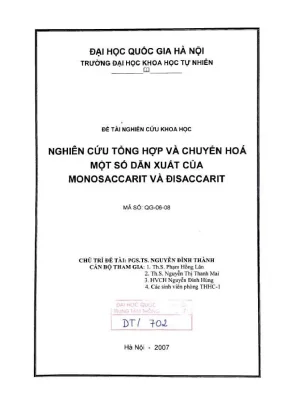 Nghiên cứu tổng hợp và chuyển hóa một số dẫn xuất của monosaccrit và đisaccarit