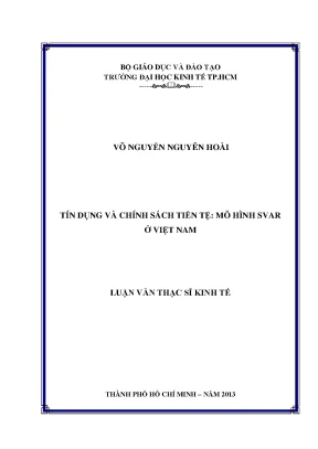 Luận văn tín dụng và chính sách tiền tệ mô hình sv ar ở việt nam