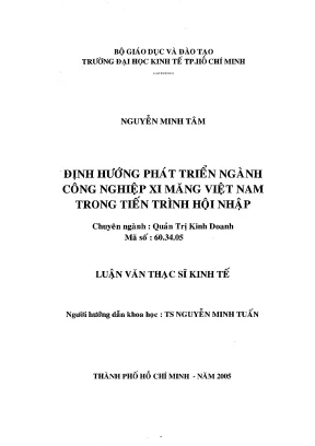 Luận văn định hướng phát triển ngành công nghiệp xi măng việt nam trong tiến trình hội nhập luận văn thạc sĩ