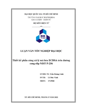 Luận văn tốt nghiệp đại học thiết kế phần cứng xử lý mã hóa ecdsa trên đường cong elip nist p 256