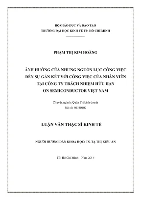 Luận văn ảnh hưởng của những nguồn lực công việc đến sự gắn kết với công việc của nhân viên tại công ty trách nhiệm hữu hạn on semiconductor việt nam